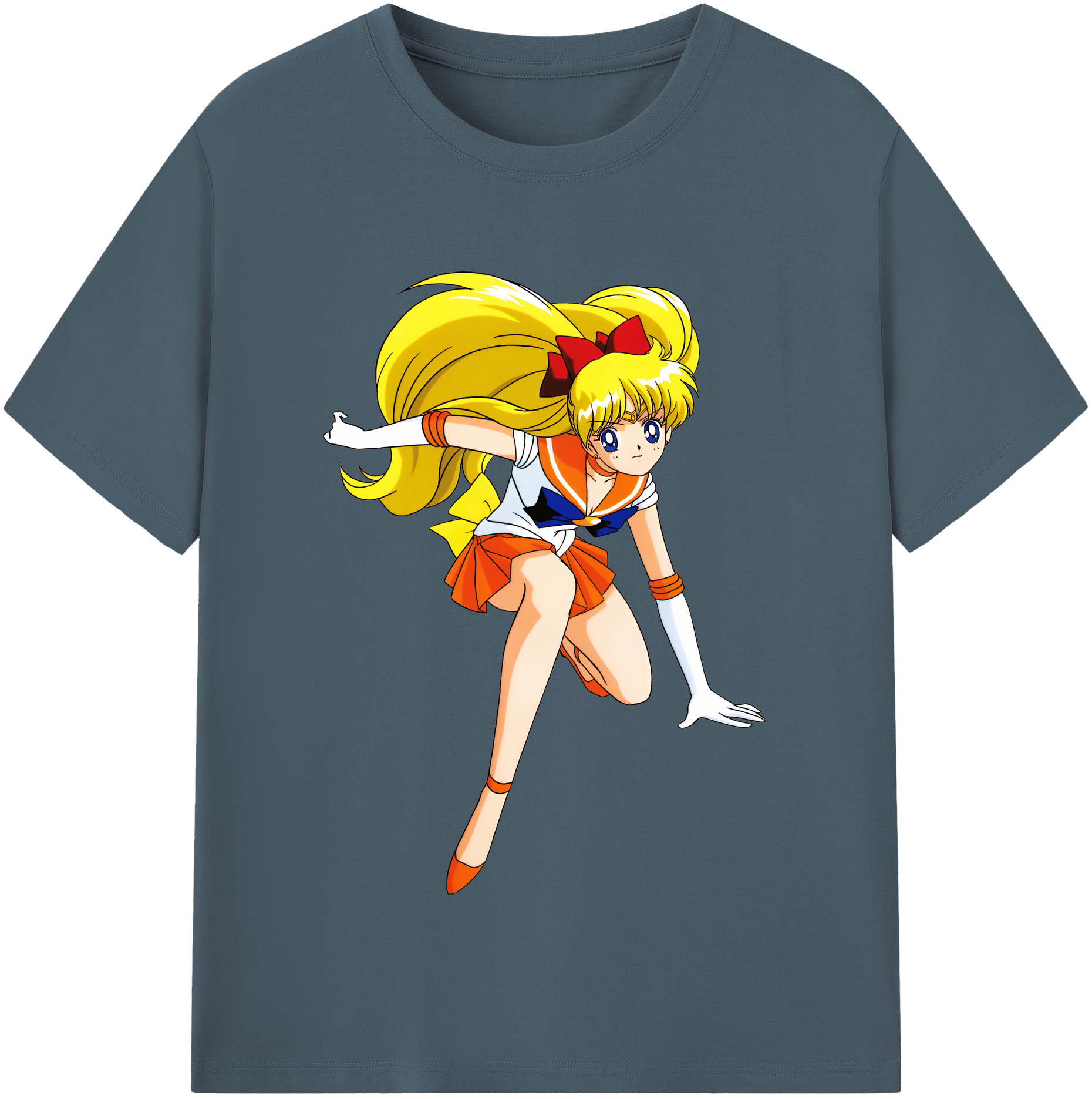 （画像用） 美少女戦士セーラームーン 愛野 美奈子 あいの みなこ Sailor Moon Aino Minako 綿100％半袖Tシャツ（フロントプリント）